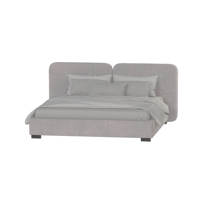 Lit double rembourré Chloé en tissu tissé doux
