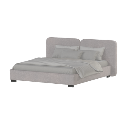 Lit double rembourré Chloé en tissu tissé doux