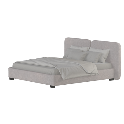 Lit double rembourré Chloé en tissu tissé doux