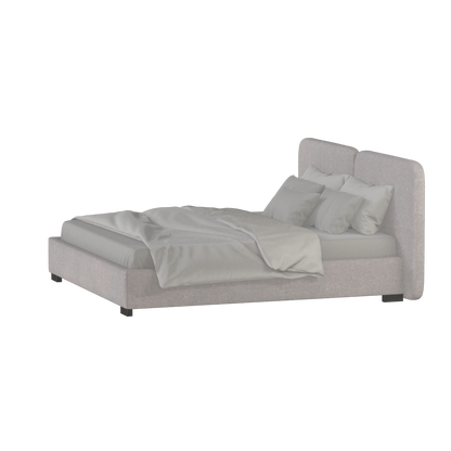 Lit double rembourré Chloé en tissu tissé doux