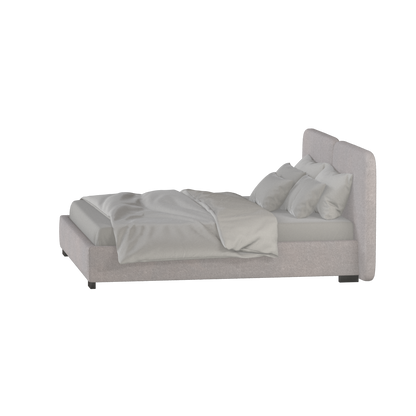 Lit double rembourré Chloé en tissu tissé doux