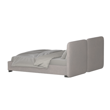 Lit double rembourré Chloé en tissu tissé doux