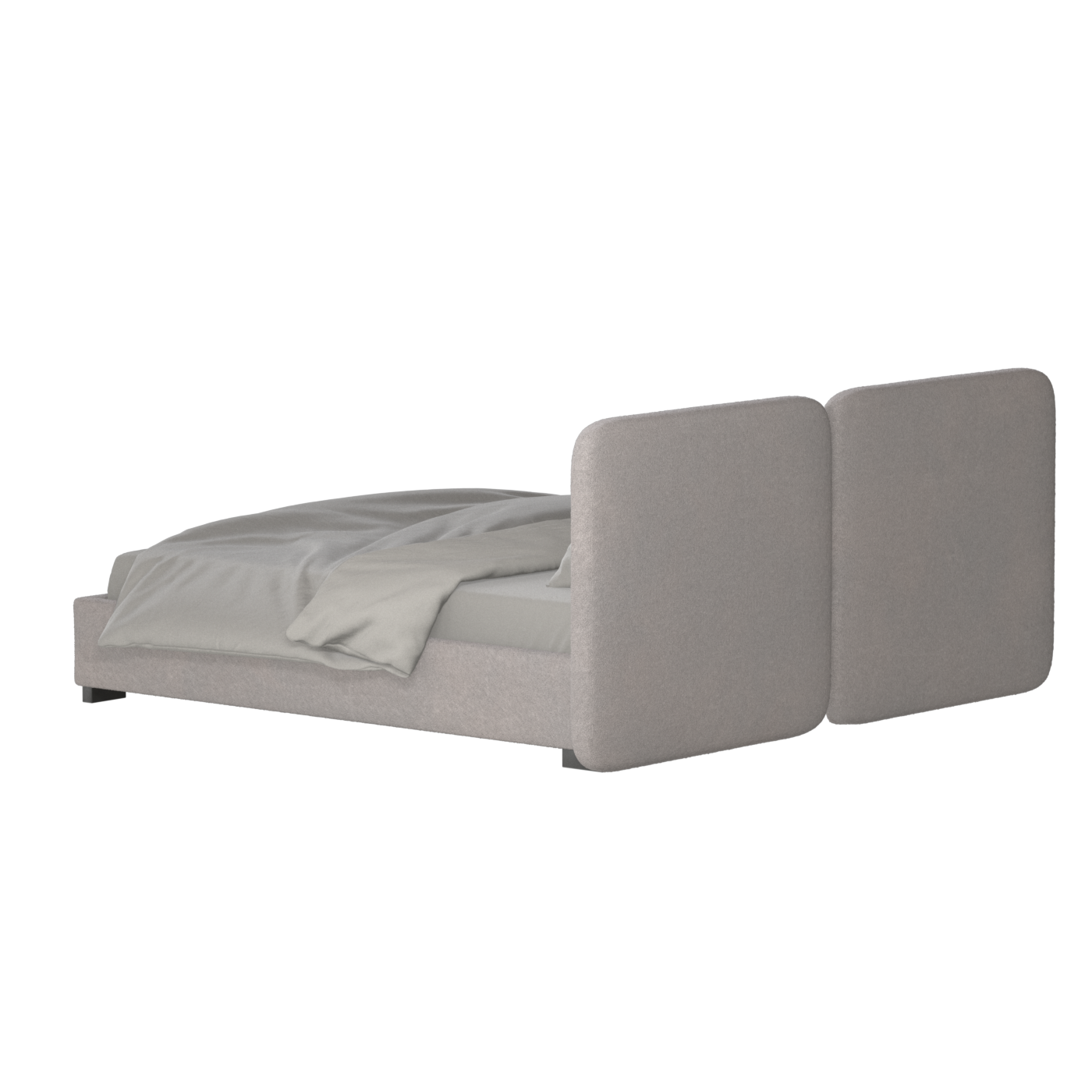 Lit double rembourré Chloé en tissu tissé doux