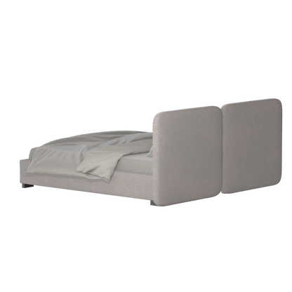 Lit double rembourré Chloé en tissu tissé doux