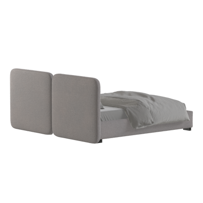 Lit double rembourré Chloé en tissu tissé doux