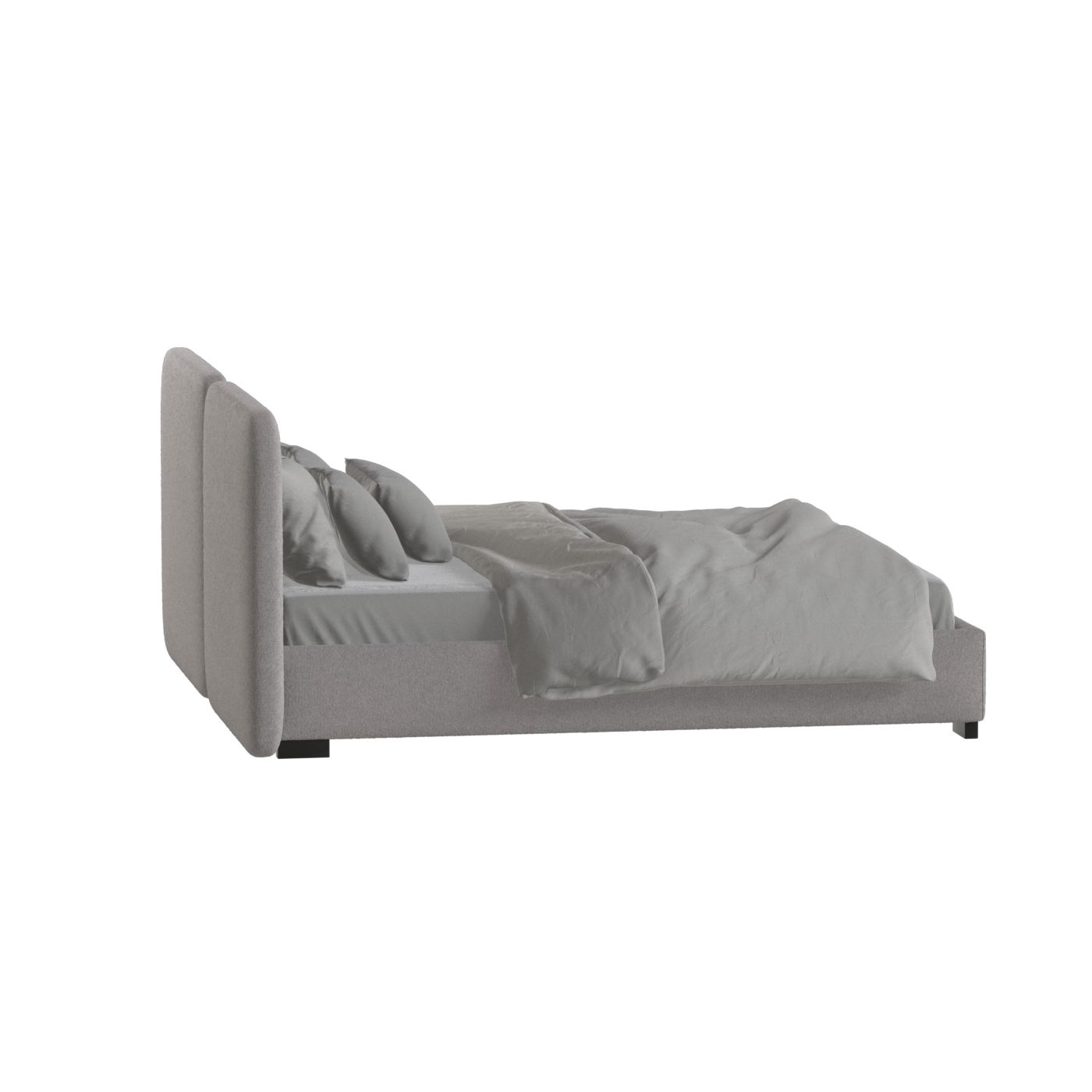 Lit double rembourré Chloé en tissu tissé doux
