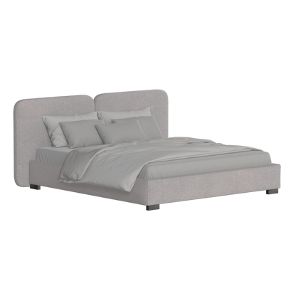 Lit double rembourré Chloé en tissu tissé doux