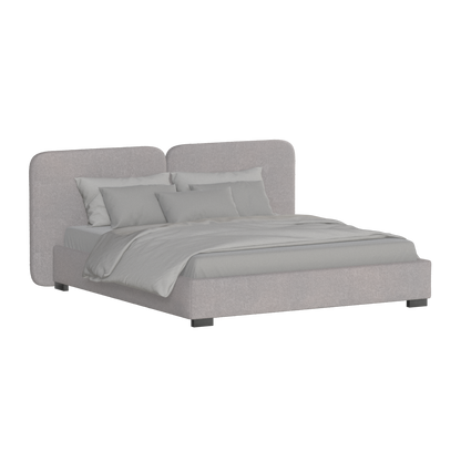 Lit double rembourré Chloé en tissu tissé doux