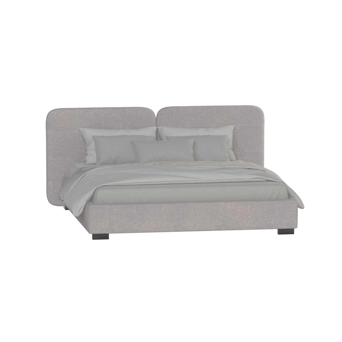 Lit double rembourré Chloé en tissu tissé doux