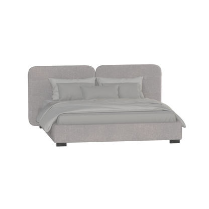 Lit double rembourré Chloé en tissu tissé doux