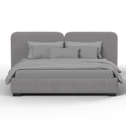 Lit double rembourré Chloé en tissu tissé doux
