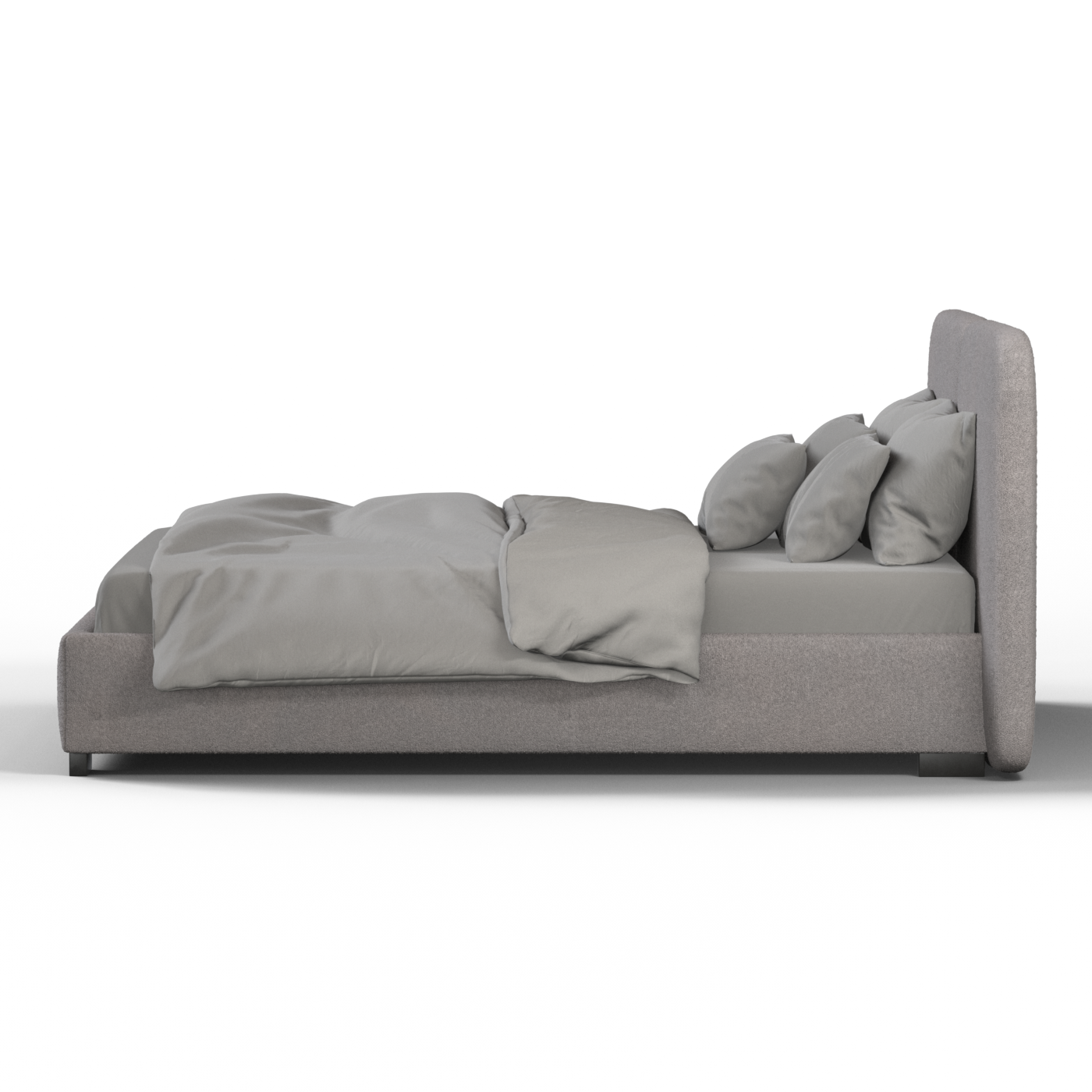 Lit double rembourré Chloé en tissu tissé doux