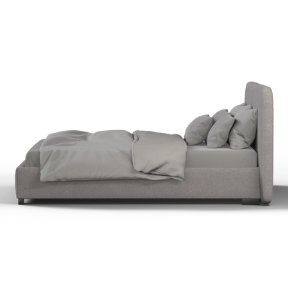 Lit double rembourré Chloé en tissu tissé doux