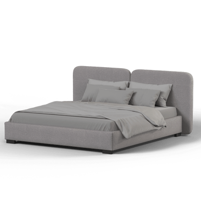 Lit double rembourré Chloé en tissu tissé doux
