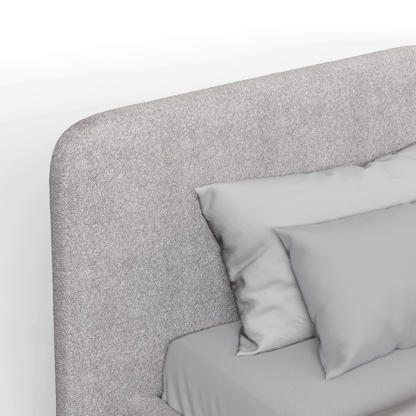 Lit double rembourré Chloé en tissu tissé doux
