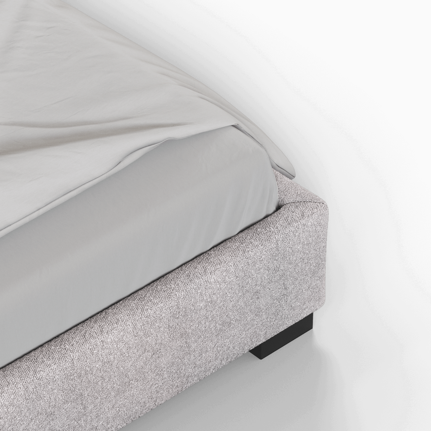 Lit double rembourré Chloé en tissu tissé doux