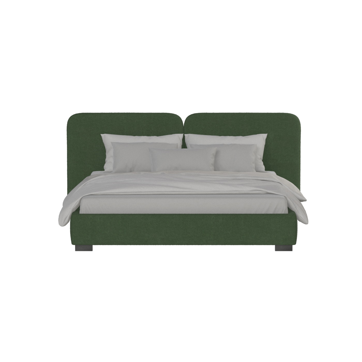 Lit double rembourré Chloé en tissu tissé doux