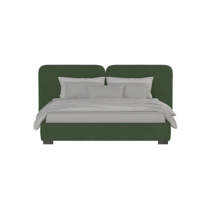 Lit double rembourré Chloé en tissu tissé doux