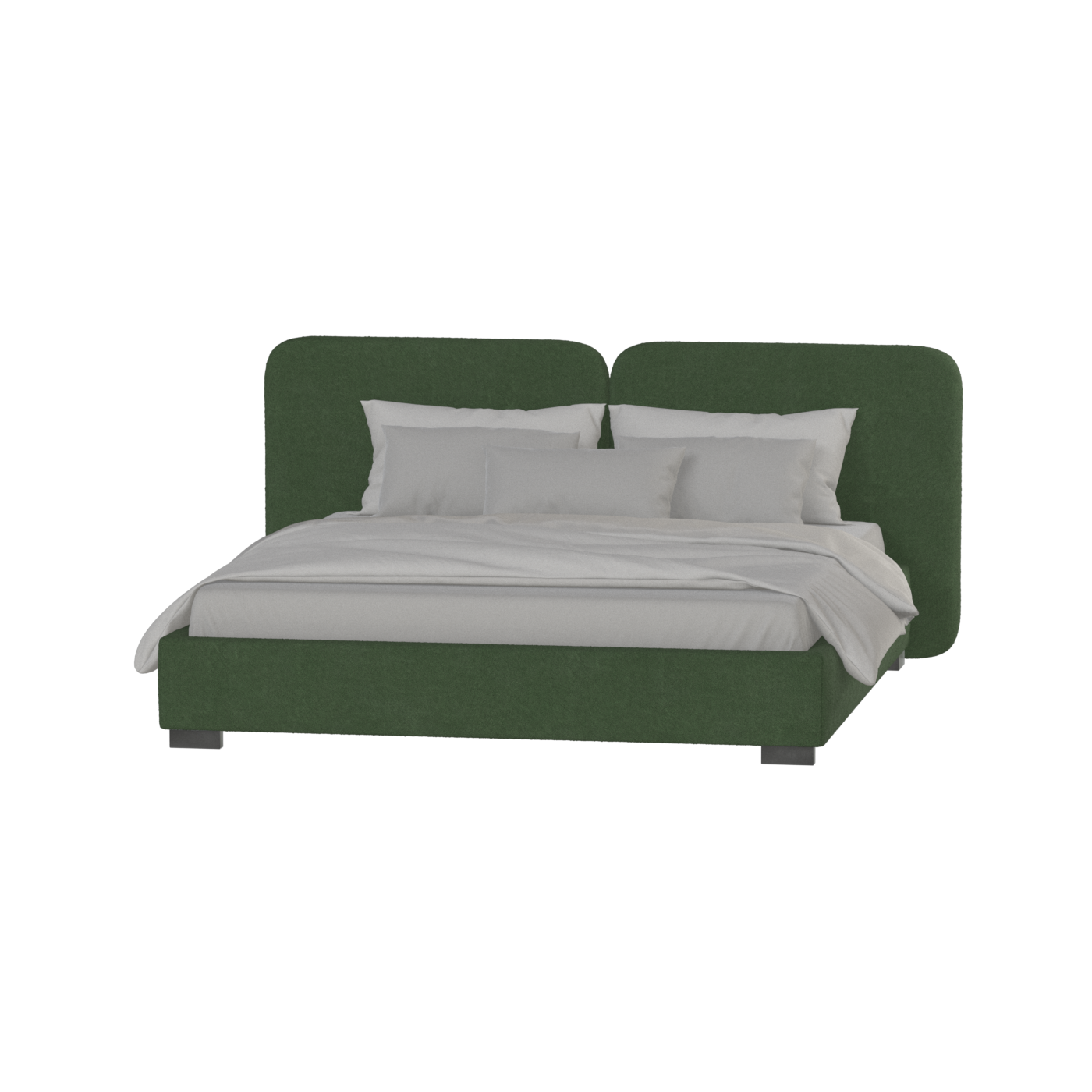 Lit double rembourré Chloé en tissu tissé doux