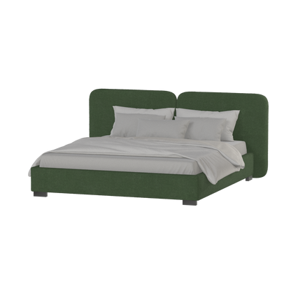 Lit double rembourré Chloé en tissu tissé doux