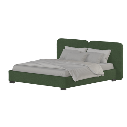 Lit double rembourré Chloé en tissu tissé doux