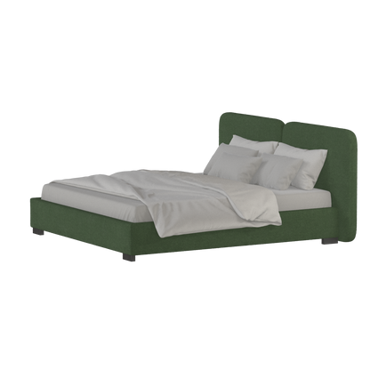 Lit double rembourré Chloé en tissu tissé doux