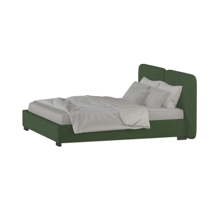 Lit double rembourré Chloé en tissu tissé doux
