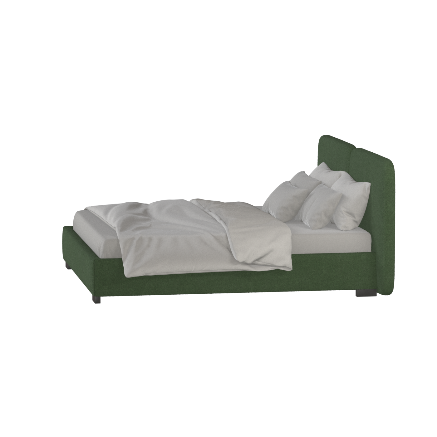 Lit double rembourré Chloé en tissu tissé doux