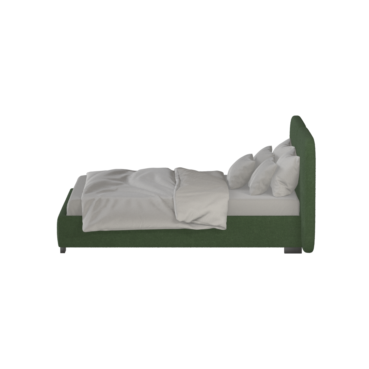 Lit double rembourré Chloé en tissu tissé doux