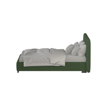 Lit double rembourré Chloé en tissu tissé doux