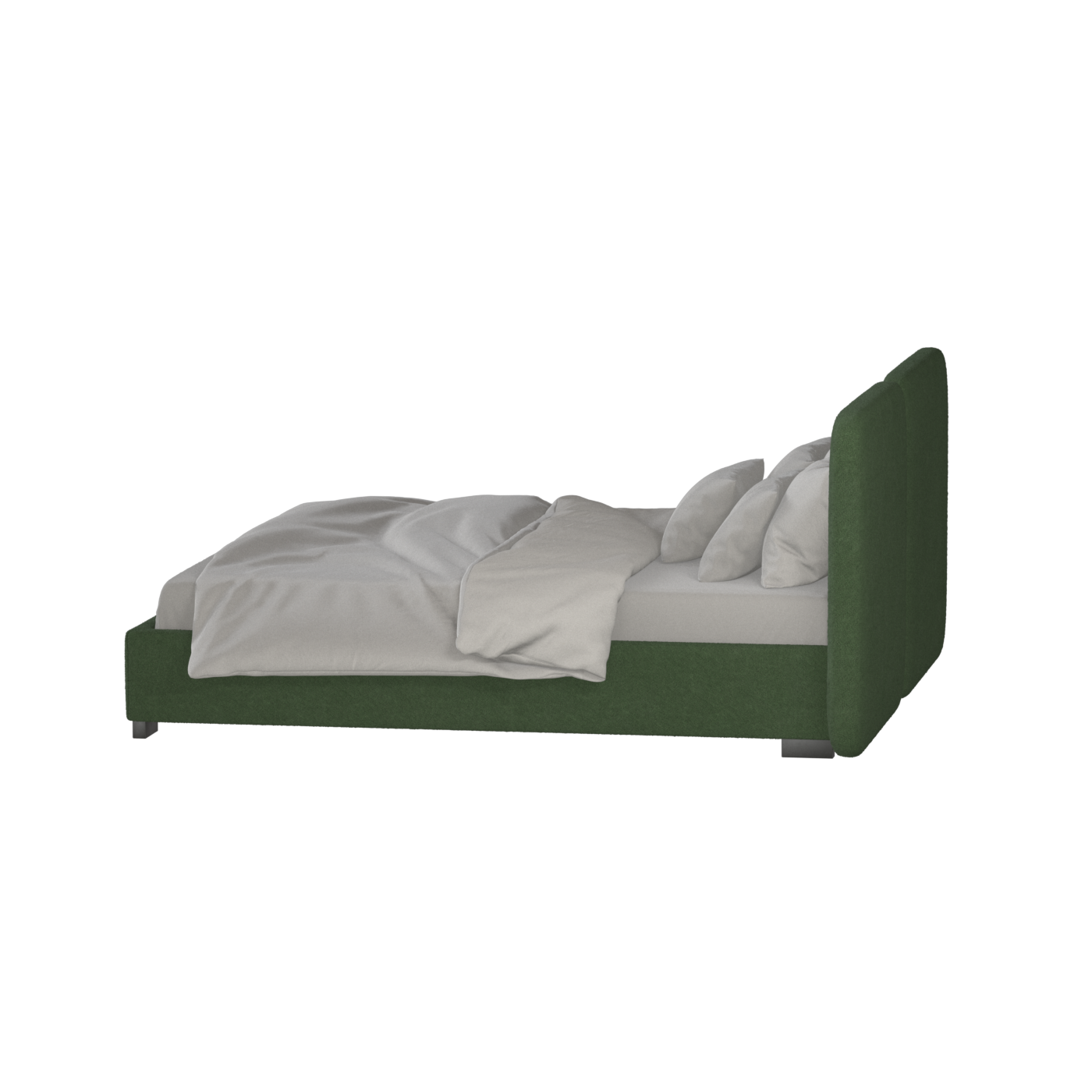 Lit double rembourré Chloé en tissu tissé doux