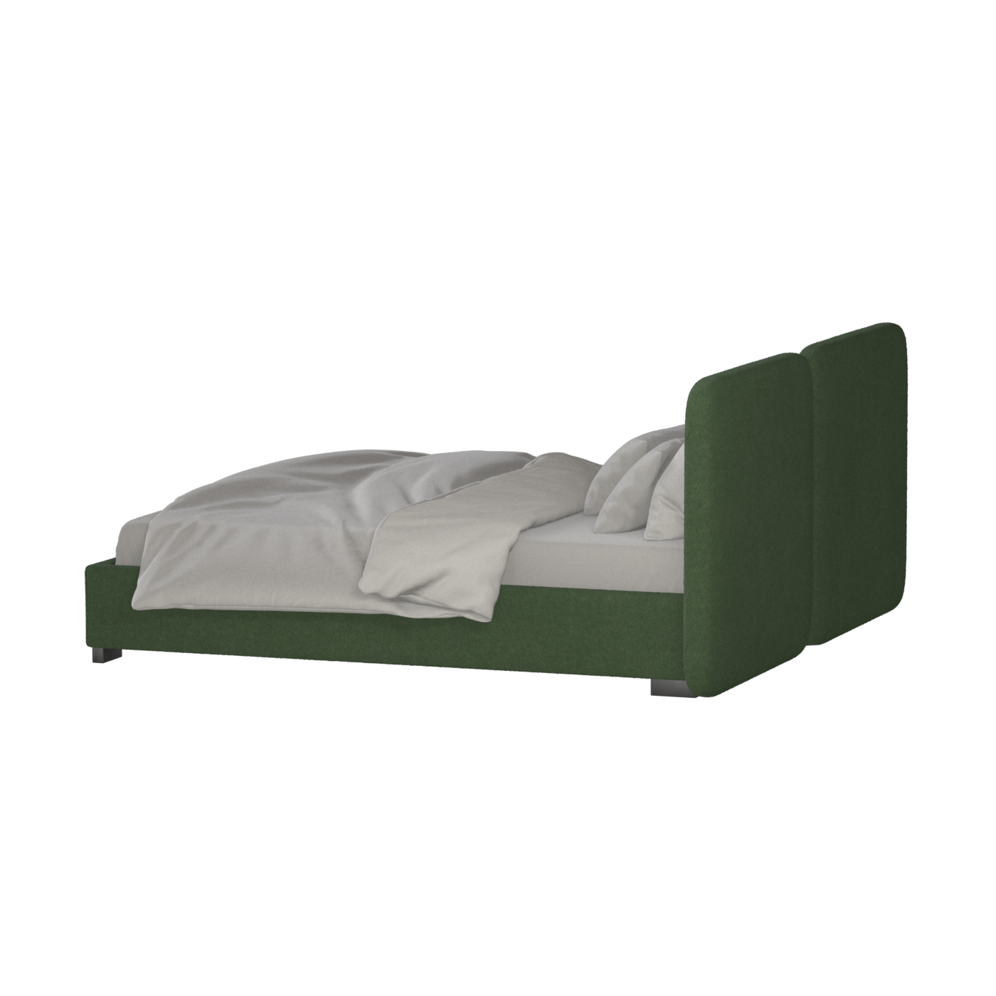 Lit double rembourré Chloé en tissu tissé doux