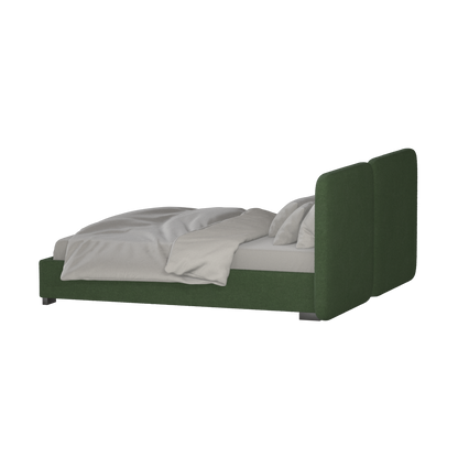 Lit double rembourré Chloé en tissu tissé doux