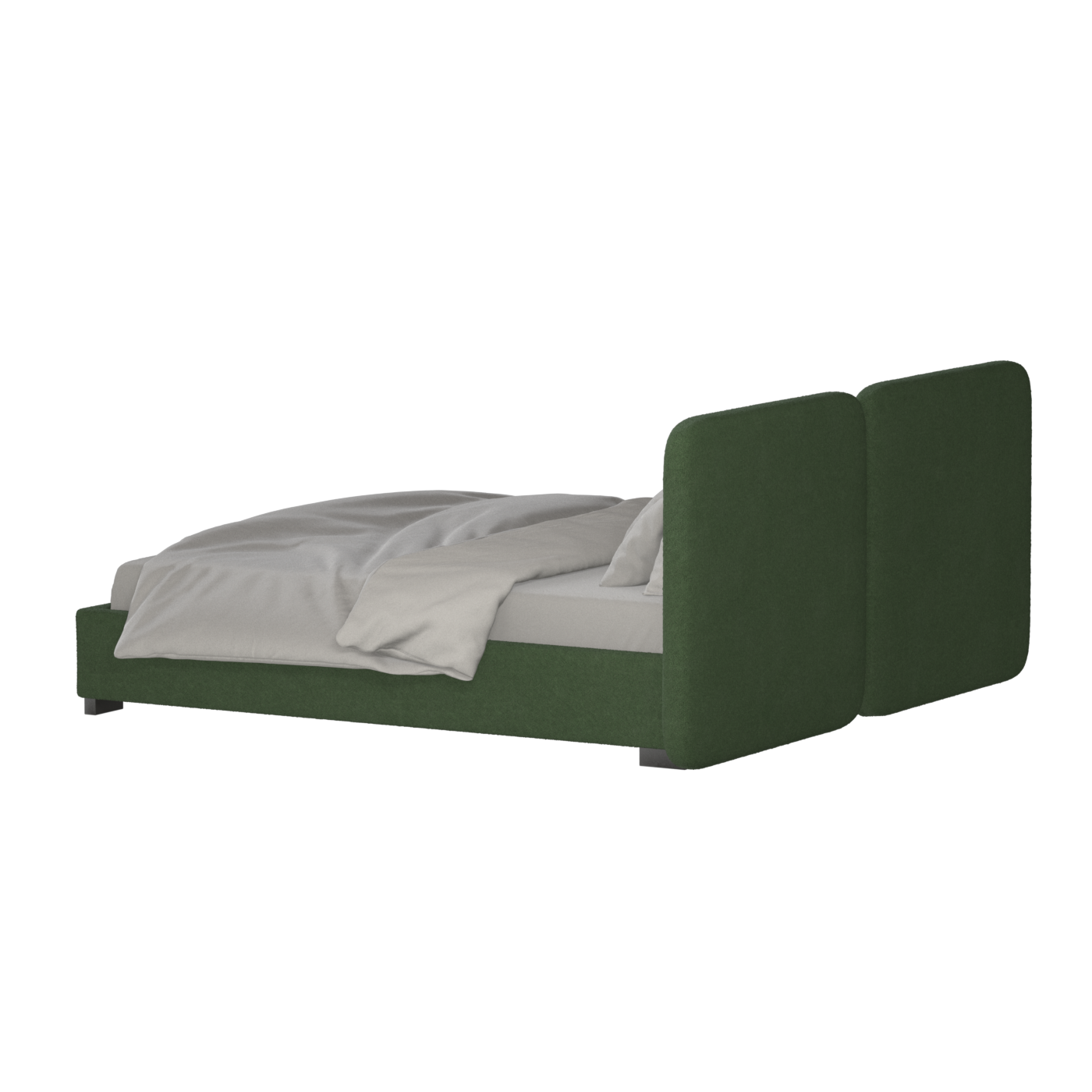 Lit double rembourré Chloé en tissu tissé doux