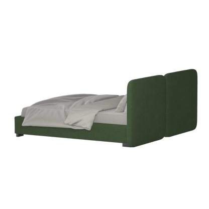 Lit double rembourré Chloé en tissu tissé doux
