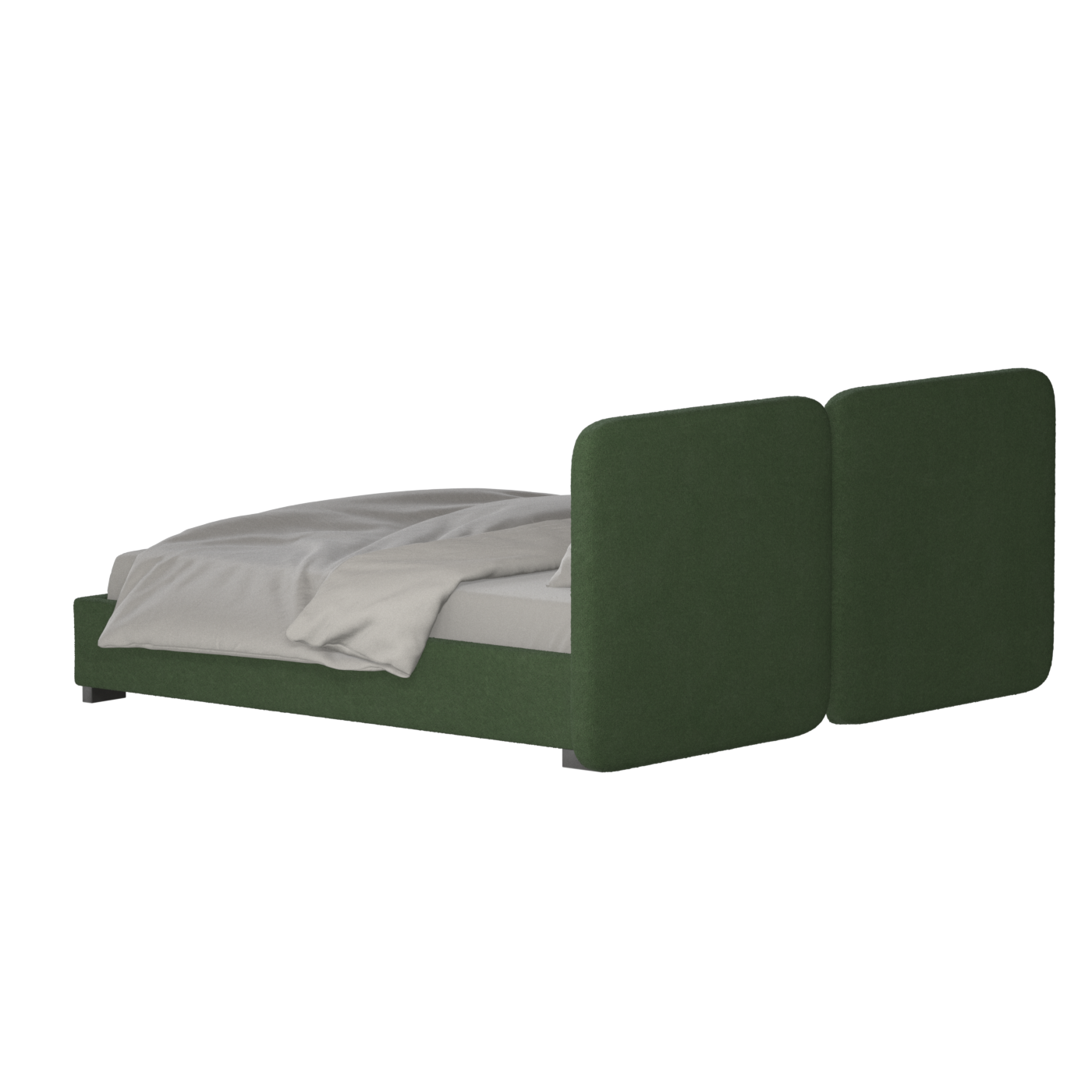 Lit double rembourré Chloé en tissu tissé doux