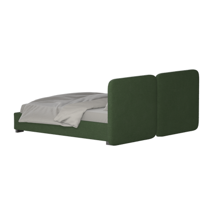 Lit double rembourré Chloé en tissu tissé doux