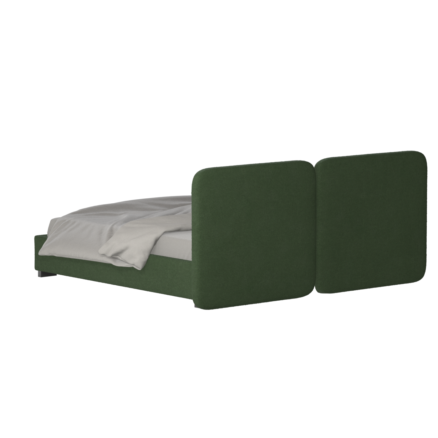 Lit double rembourré Chloé en tissu tissé doux