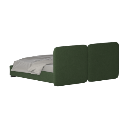 Lit double rembourré Chloé en tissu tissé doux