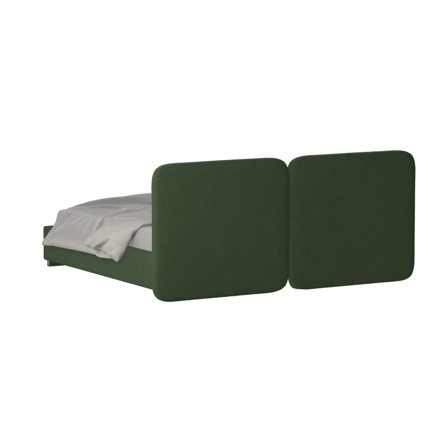 Lit double rembourré Chloé en tissu tissé doux
