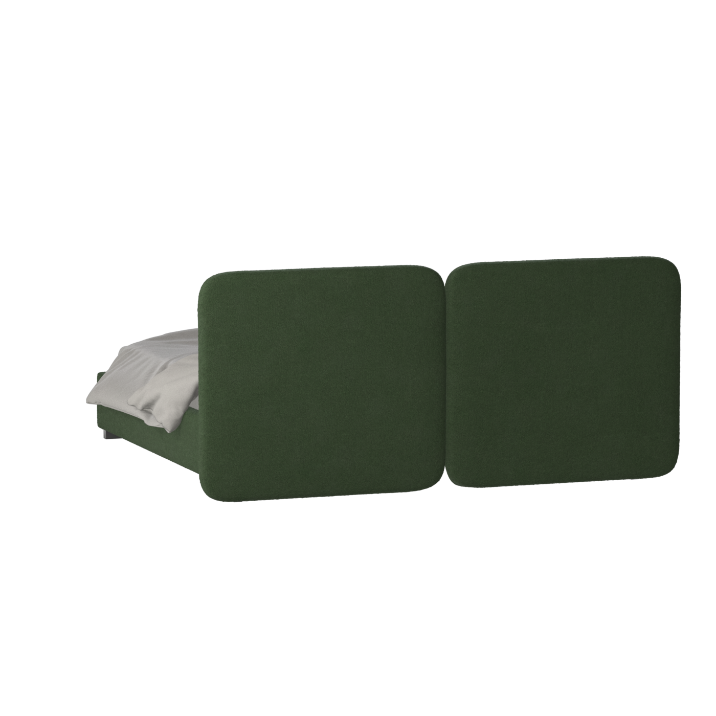 Lit double rembourré Chloé en tissu tissé doux