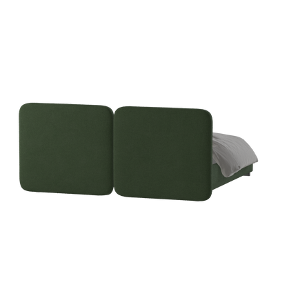 Lit double rembourré Chloé en tissu tissé doux