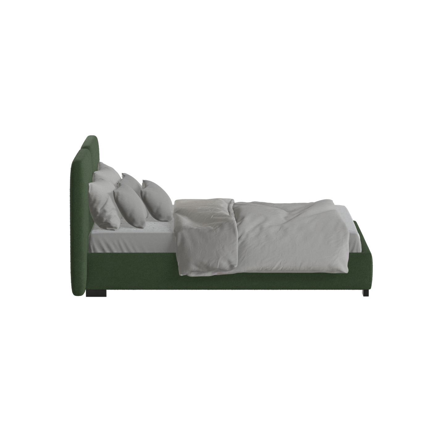 Lit double rembourré Chloé en tissu tissé doux