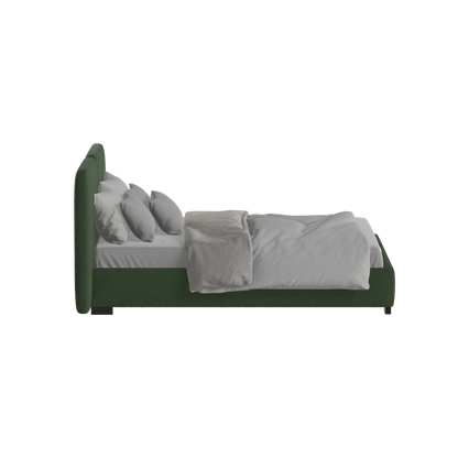 Lit double rembourré Chloé en tissu tissé doux