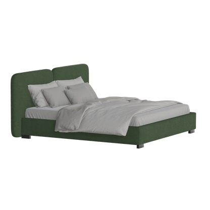 Lit double rembourré Chloé en tissu tissé doux