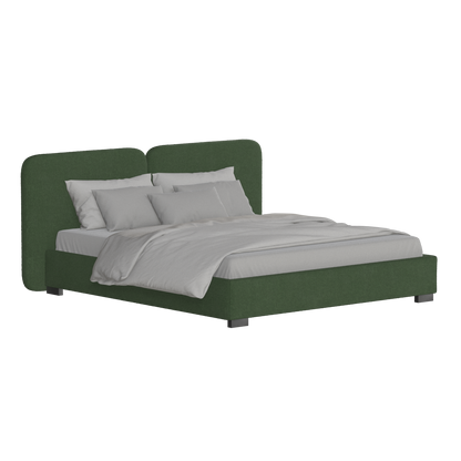 Lit double rembourré Chloé en tissu tissé doux