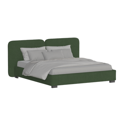 Lit double rembourré Chloé en tissu tissé doux