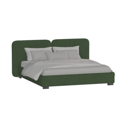 Lit double rembourré Chloé en tissu tissé doux