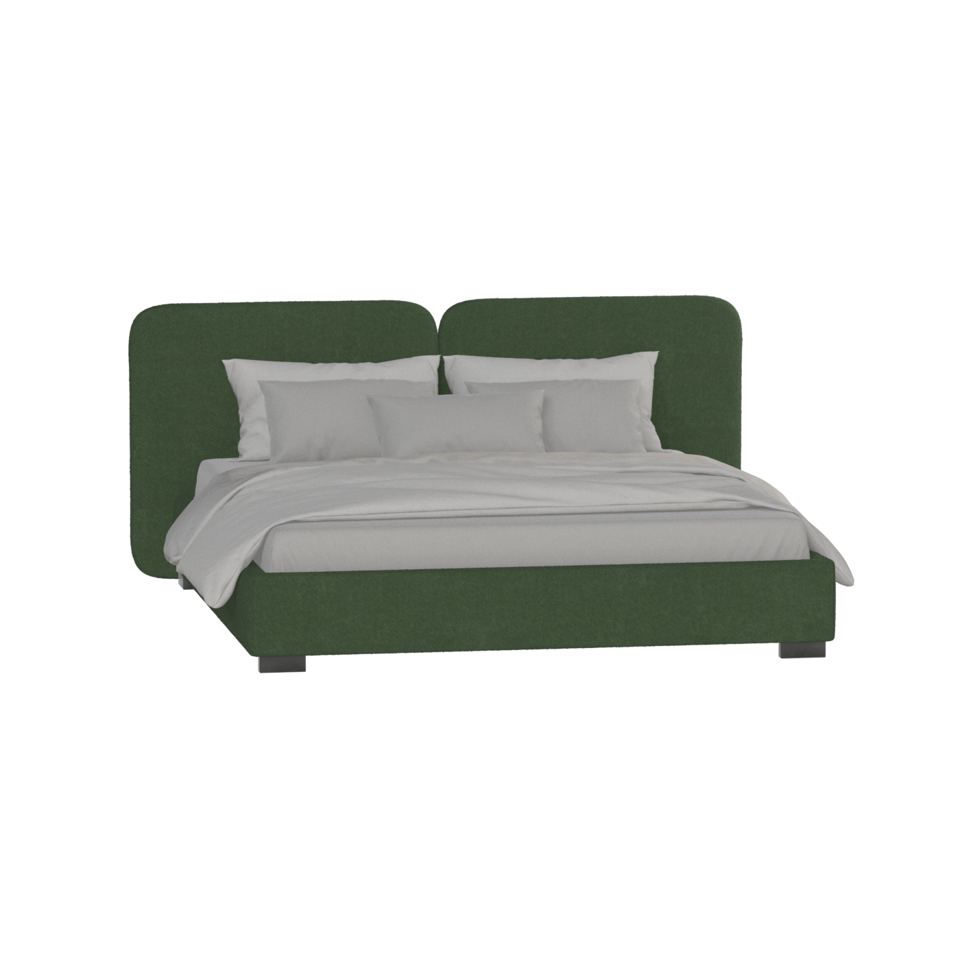 Lit double rembourré Chloé en tissu tissé doux