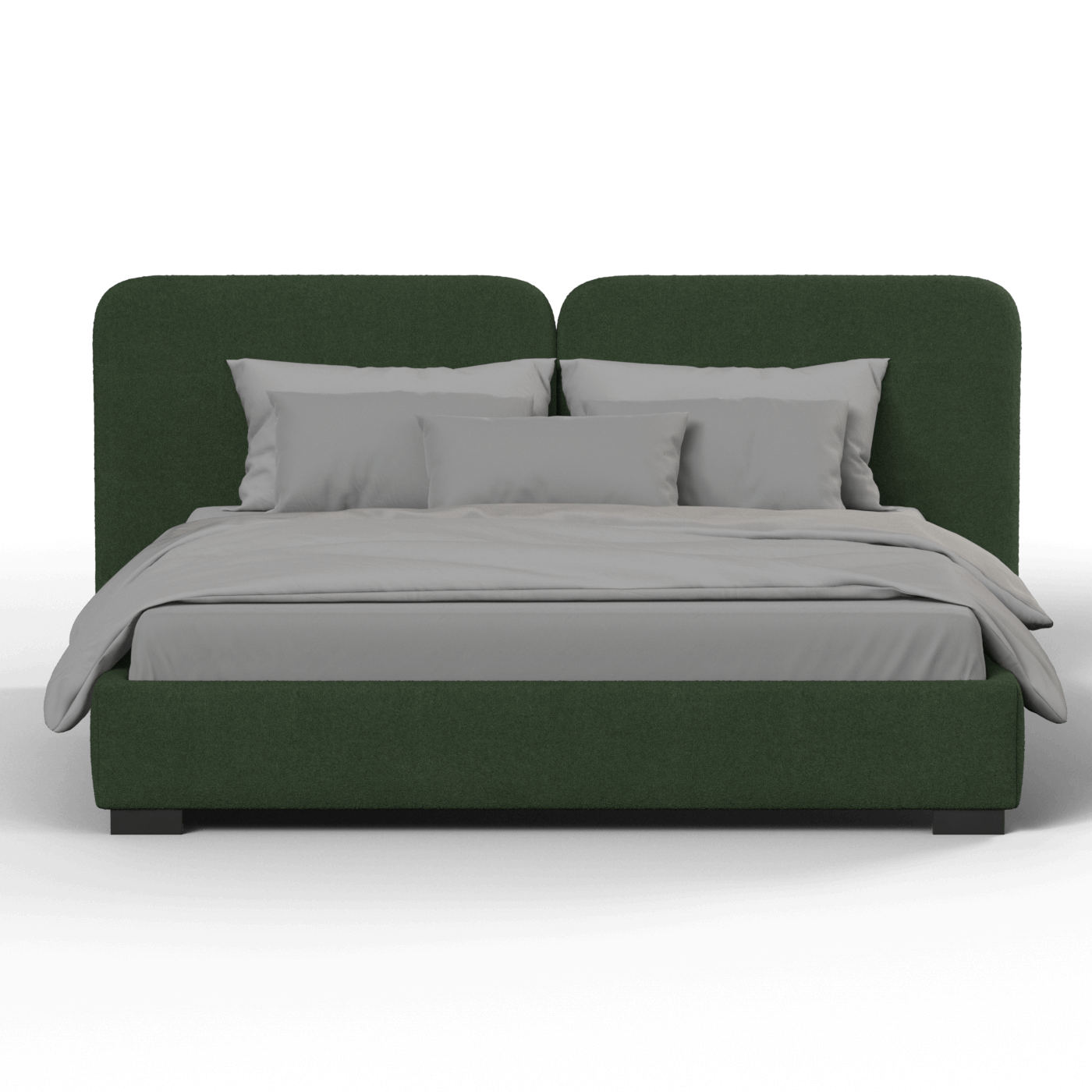 Lit double rembourré Chloé en tissu tissé doux